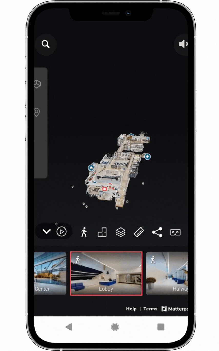 3D Dollhouse displaying on a mobile phone